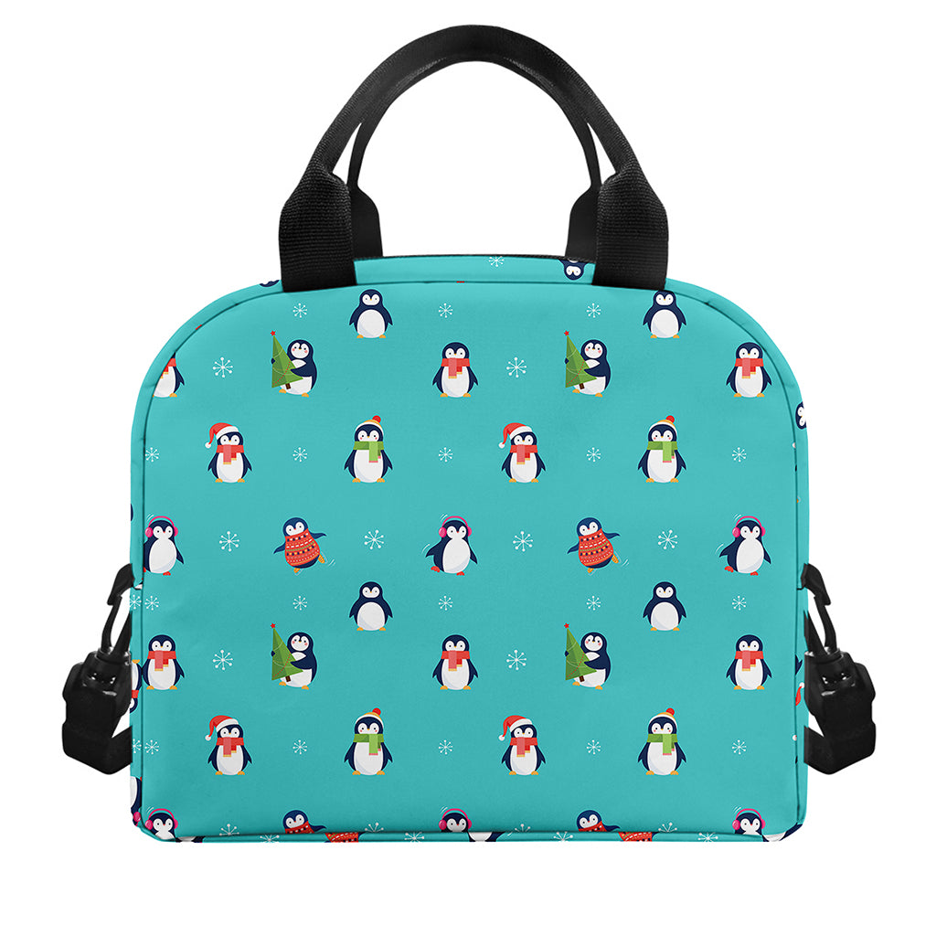 Cute Snowy Penguin Pattern Print Insulated Lunch Bag