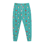 Cute Snowy Penguin Pattern Print Jogger Pants