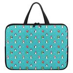 Cute Snowy Penguin Pattern Print Laptop Sleeve With Handle