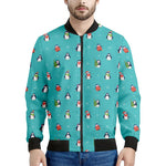 Cute Snowy Penguin Pattern Print Men's Bomber Jacket