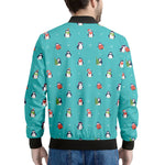 Cute Snowy Penguin Pattern Print Men's Bomber Jacket