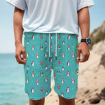 Cute Snowy Penguin Pattern Print Men's Cargo Shorts