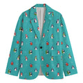 Cute Snowy Penguin Pattern Print Men's Cotton Blazer