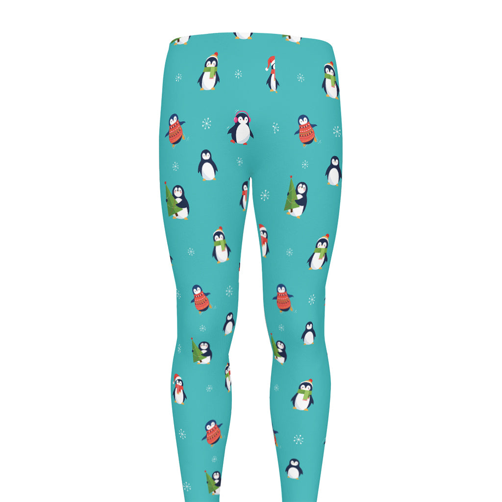 Cute Snowy Penguin Pattern Print Men's leggings