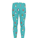 Cute Snowy Penguin Pattern Print Men's leggings