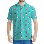 Cute Snowy Penguin Pattern Print Men's Polo Shirt