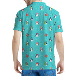 Cute Snowy Penguin Pattern Print Men's Polo Shirt