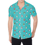 Cute Snowy Penguin Pattern Print Men's Shirt