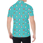 Cute Snowy Penguin Pattern Print Men's Shirt