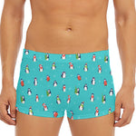 Cute Snowy Penguin Pattern Print Men's Short Boxer Briefs