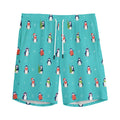 Cute Snowy Penguin Pattern Print Men's Athletic Shorts