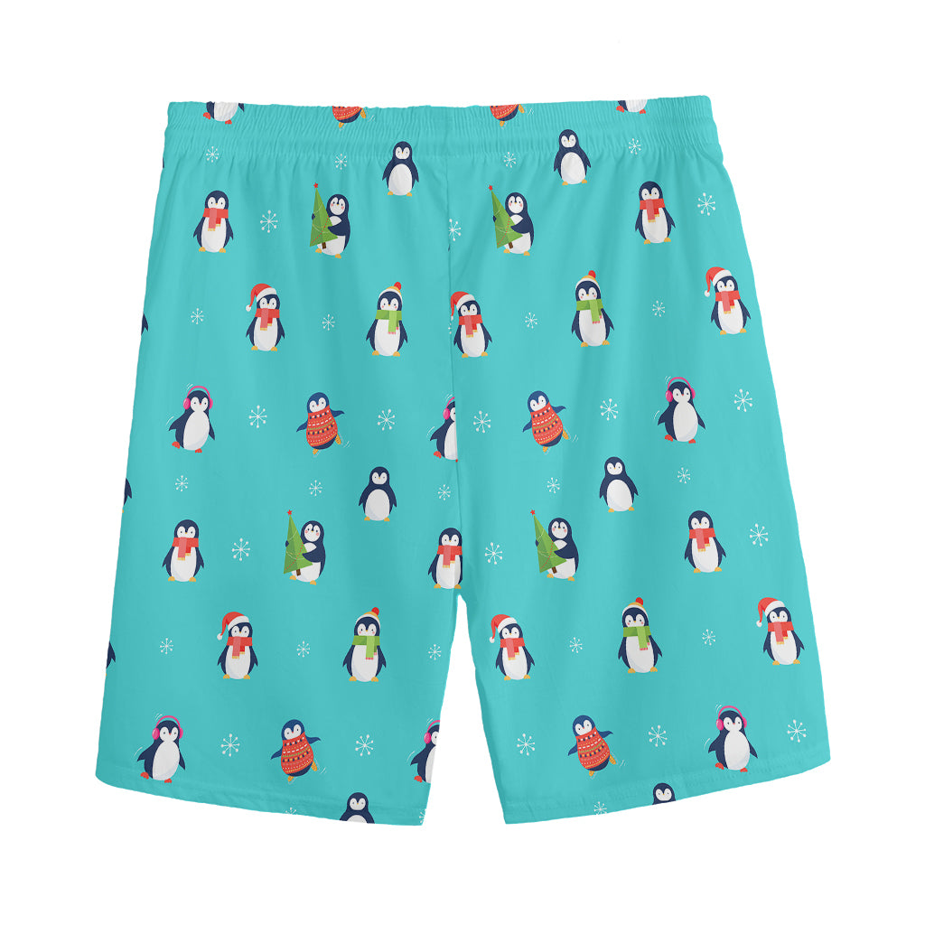 Cute Snowy Penguin Pattern Print Men's Sports Shorts