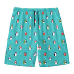 Cute Snowy Penguin Pattern Print Men's Swim Trunks