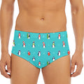 Cute Snowy Penguin Pattern Print Men's Triangle Swim Briefs