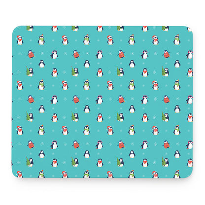Cute Snowy Penguin Pattern Print Mouse Pad
