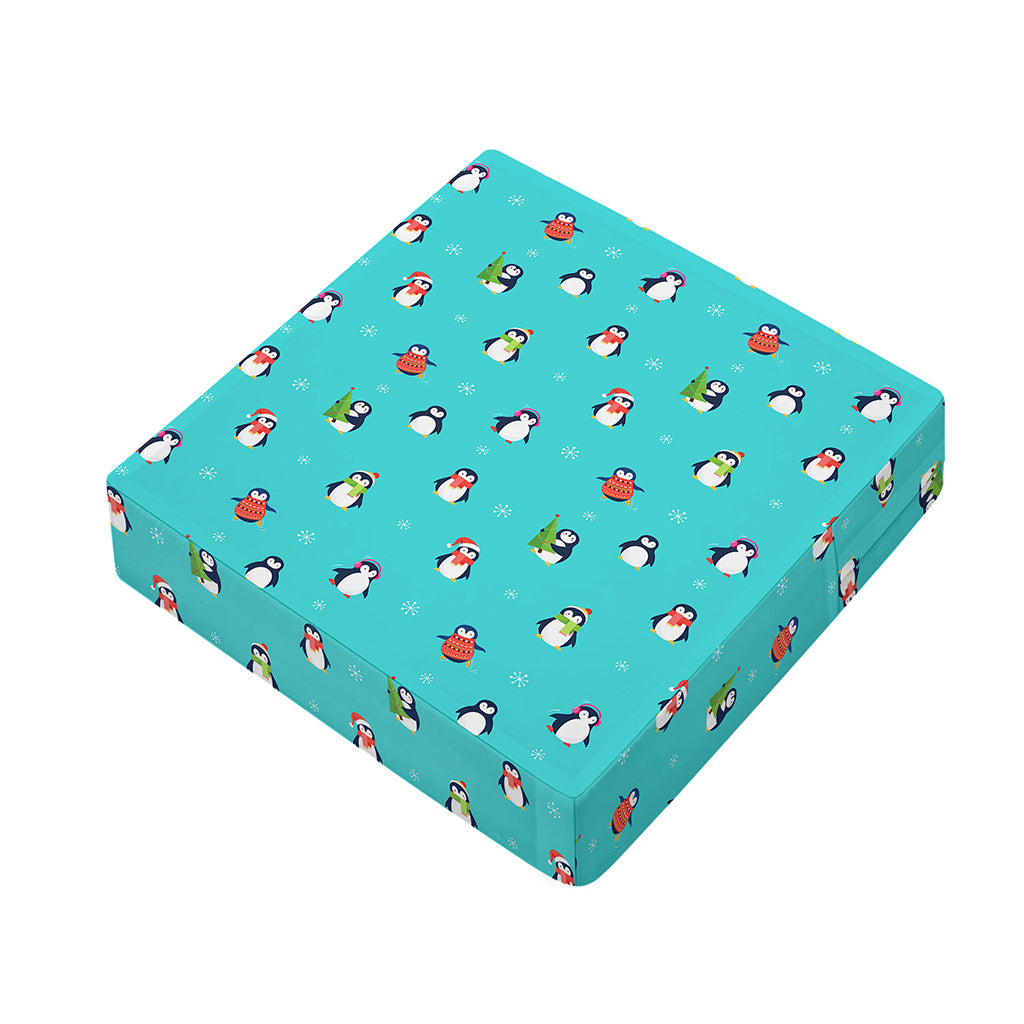 Cute Snowy Penguin Pattern Print Outdoor Seat Cushion Cover
