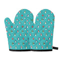 Cute Snowy Penguin Pattern Print Oven Mitts