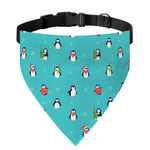 Cute Snowy Penguin Pattern Print Over The Collar Dog Bandana