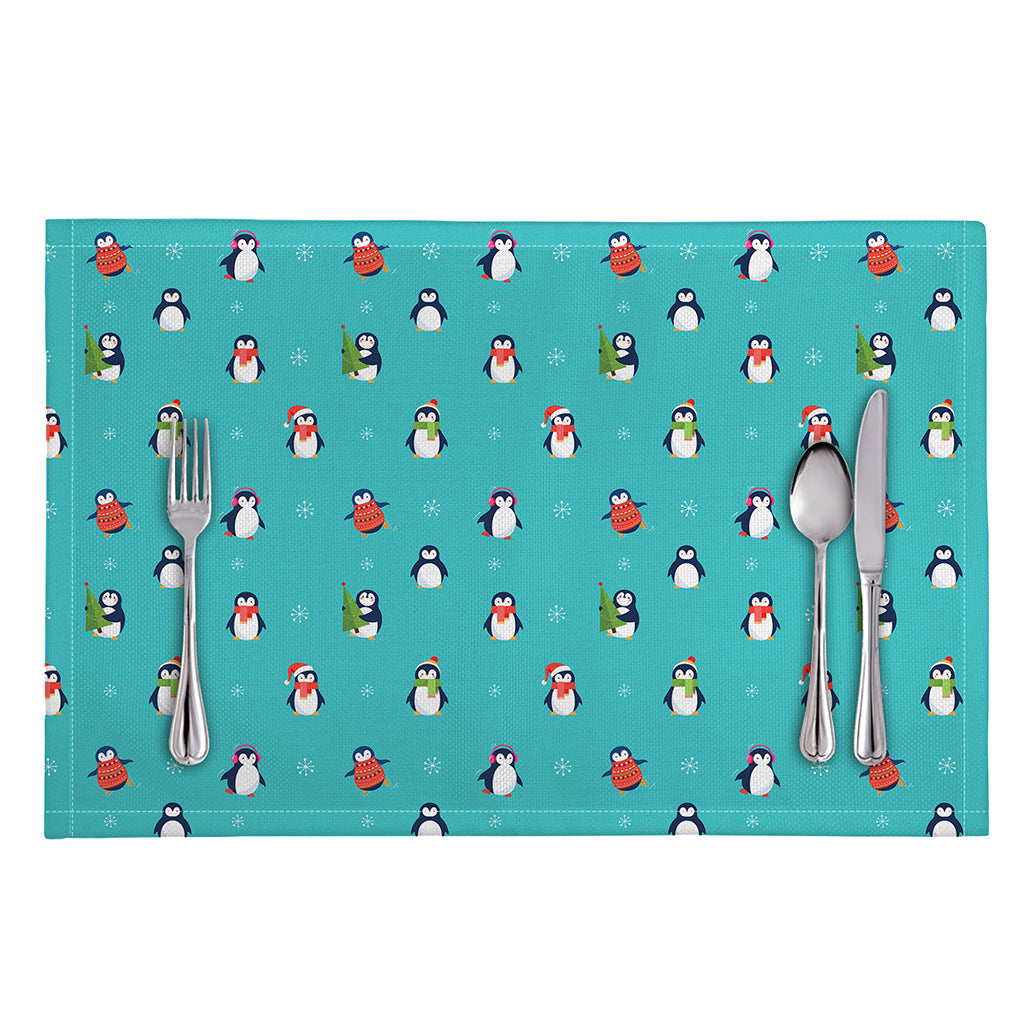 Cute Snowy Penguin Pattern Print Placemat
