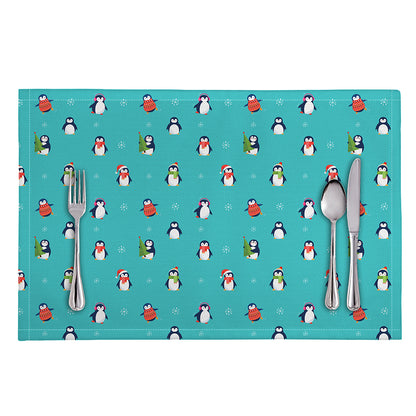 Cute Snowy Penguin Pattern Print Placemat