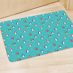Cute Snowy Penguin Pattern Print Polyester Doormat