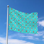 Cute Snowy Penguin Pattern Print Polyester Flag