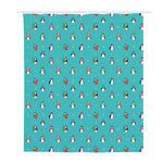 Cute Snowy Penguin Pattern Print Polyester Shower Curtain