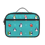 Cute Snowy Penguin Pattern Print Portable Lunch Bag