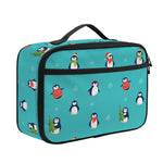 Cute Snowy Penguin Pattern Print Portable Lunch Bag