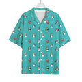 Cute Snowy Penguin Pattern Print Rayon Hawaiian Shirt