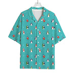 Cute Snowy Penguin Pattern Print Rayon Hawaiian Shirt