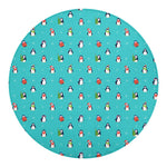 Cute Snowy Penguin Pattern Print Round Blanket