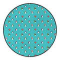 Cute Snowy Penguin Pattern Print Round Floor Mat