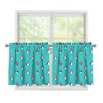 Cute Snowy Penguin Pattern Print Tier Curtains