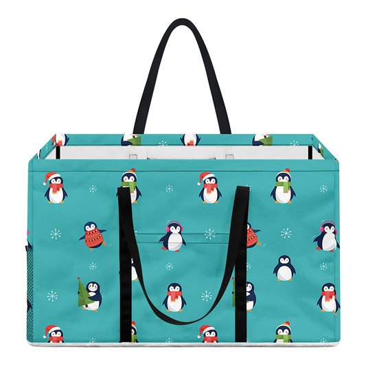 Cute Snowy Penguin Pattern Print Utility Tote Bag