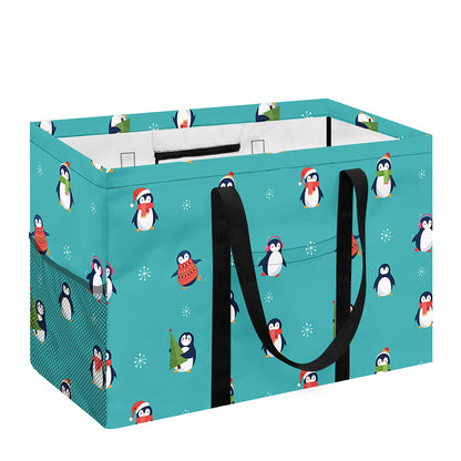 Cute Snowy Penguin Pattern Print Utility Tote Bag