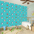 Cute Snowy Penguin Pattern Print Wall Sticker