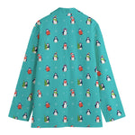 Cute Snowy Penguin Pattern Print Women's Cotton Blazer