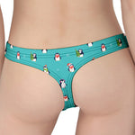 Cute Snowy Penguin Pattern Print Women's Thong