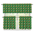 Cute St. Patrick's Day Pattern Print 3 Piece Kitchen Curtains