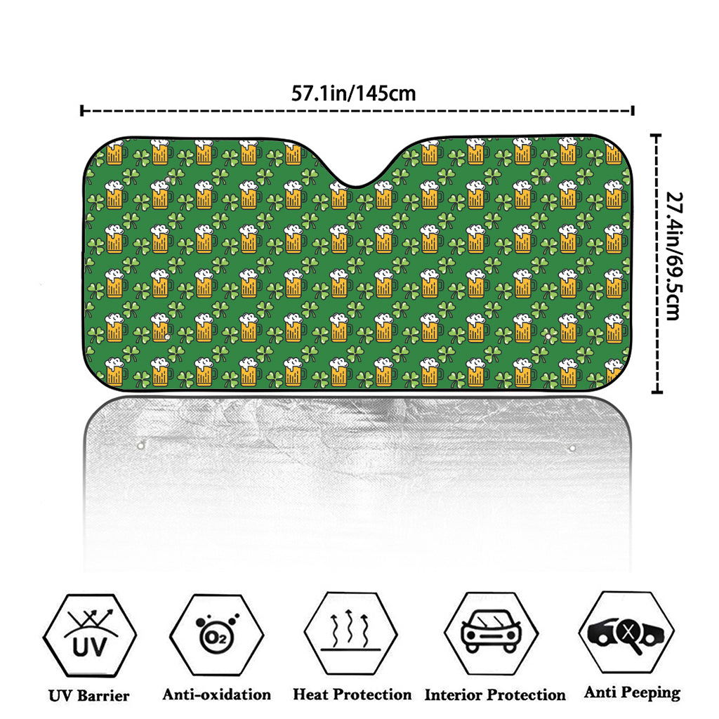 Cute St. Patrick's Day Pattern Print Car Windshield Sun Shade