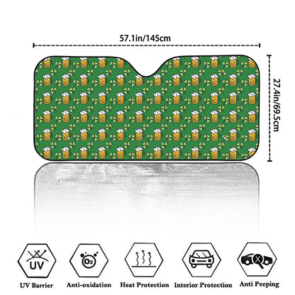 Cute St. Patrick's Day Pattern Print Car Windshield Sun Shade