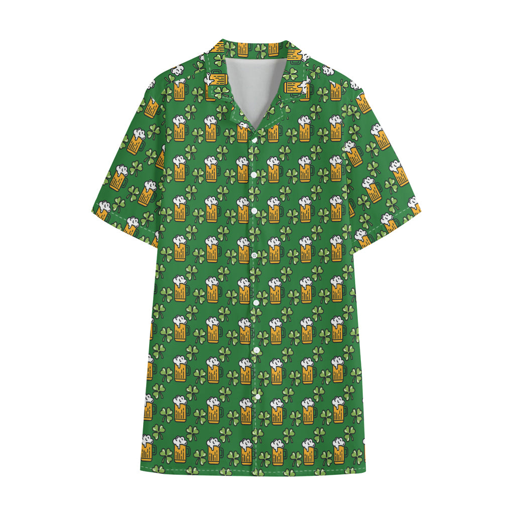 Cute St. Patrick's Day Pattern Print Cotton Hawaiian Shirt