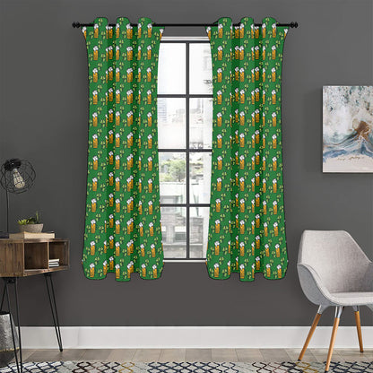 Cute St. Patrick's Day Pattern Print Curtain