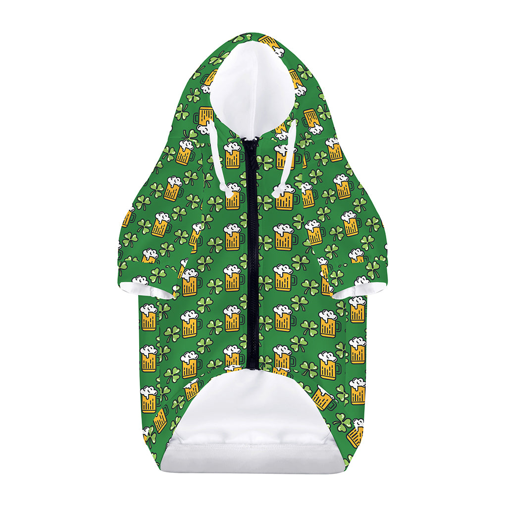 Cute St. Patrick's Day Pattern Print Dog Zip Up Hoodie