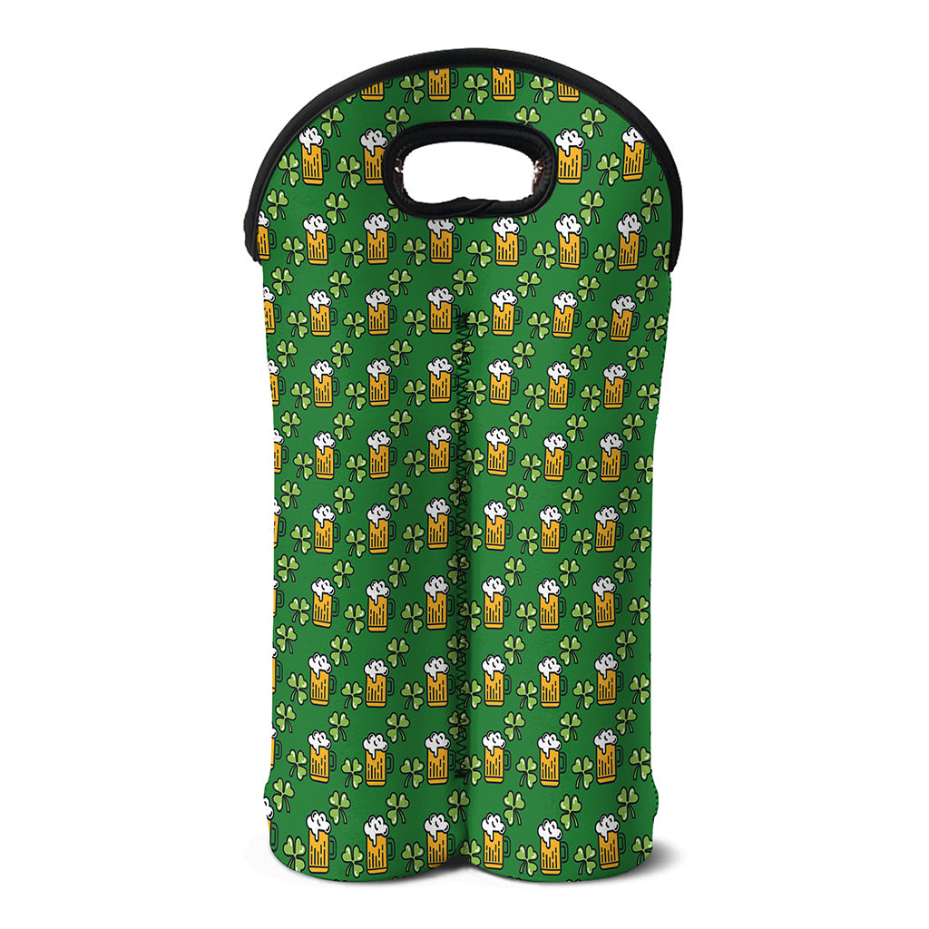 Cute St. Patrick's Day Pattern Print Double Neoprene Wine Tote