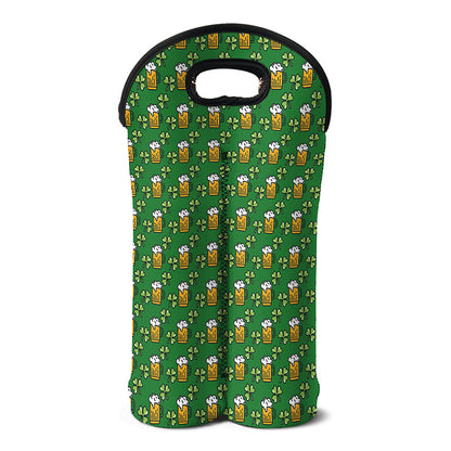 Cute St. Patrick's Day Pattern Print Double Neoprene Wine Tote