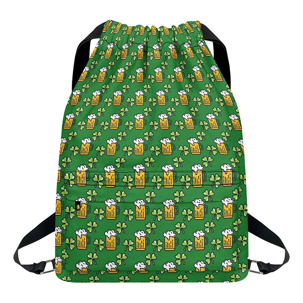 Cute St. Patrick's Day Pattern Print Drawstring Backpack