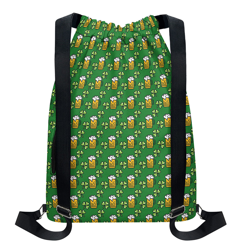 Cute St. Patrick's Day Pattern Print Drawstring Backpack