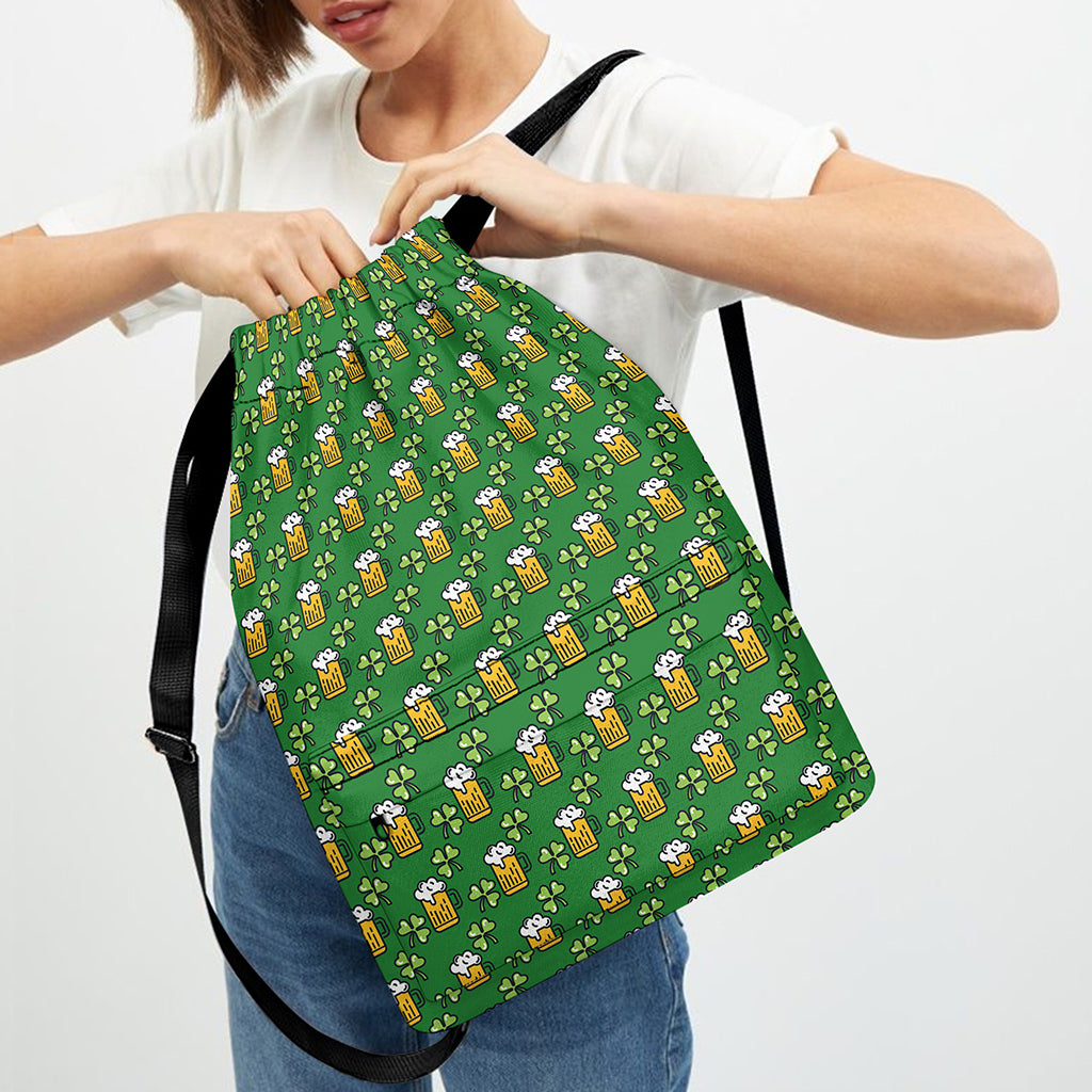Cute St. Patrick's Day Pattern Print Drawstring Backpack